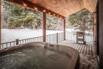 Relax in the private hot tub after a day on the slopes or mountain hike
